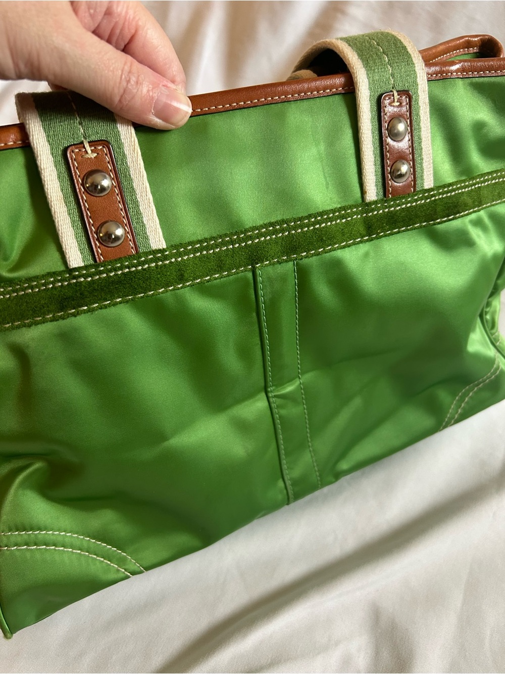 Coach Green Nylon Tote *project* - Picture 12 of 16